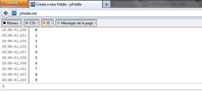 Vous retrouvez la liste complète des valeurs dans votre console