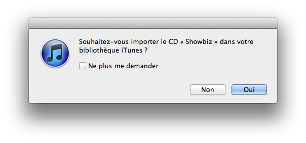 Importation de l'album « Showbiz »