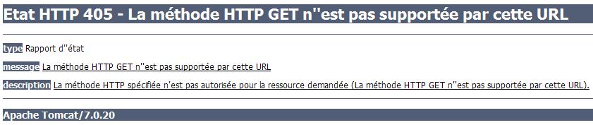 Méthode HTTP non supportée