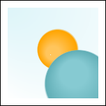 Deux bulles créées grâce au dégradé radial