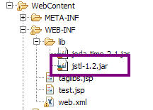 Ajout du jar JSTL à notre projet Eclipse