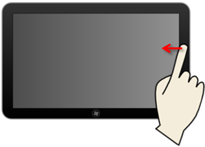 Faire apparaître le menu Charms avec un écran tactile