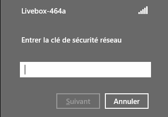 Clé réseau requise