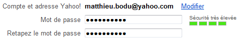 Création de compte Yahoo, étape 3