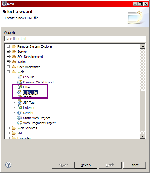 Création d'une page HTML dans votre projet