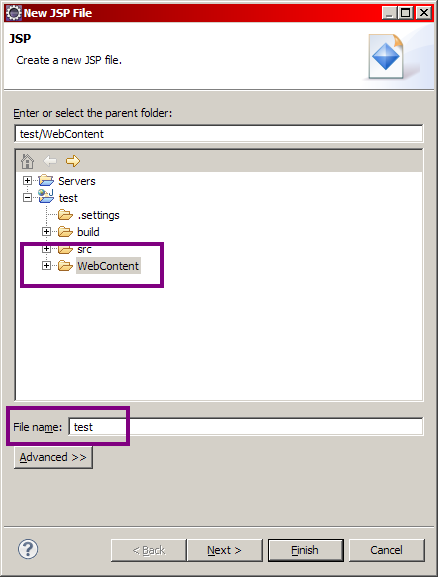 Création d'une page JSP - Étape 2