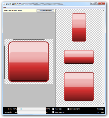 Indiquez les zones extensibles ainsi que l'emplacement du contenu
