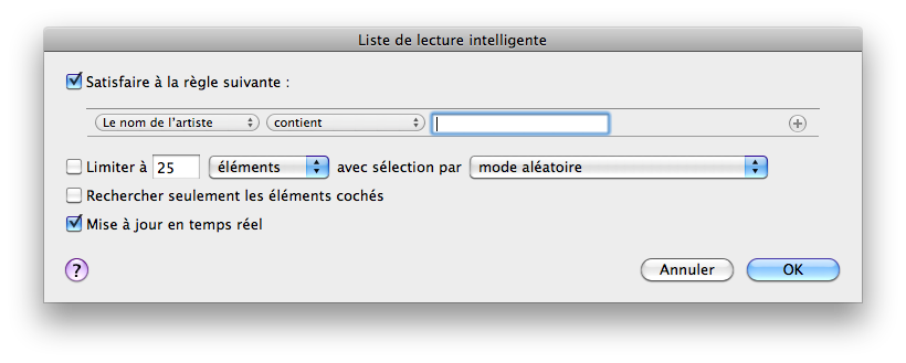 Listes de lecture intelligentes