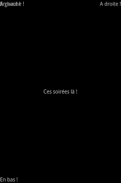 En haut à gauche, deux TextView se superposent