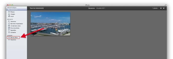 Déplacer une photo dans un album