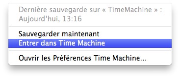 Entrer dans Time Machine