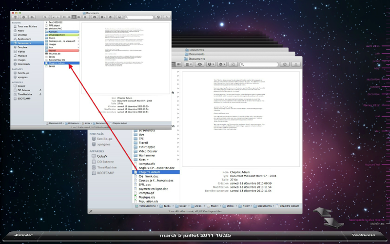 Restaurer un fichier
