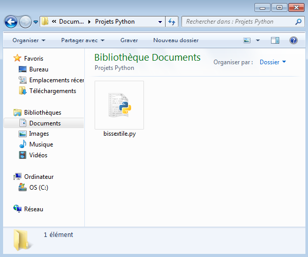 Enregistrer un fichier Python sous Windows