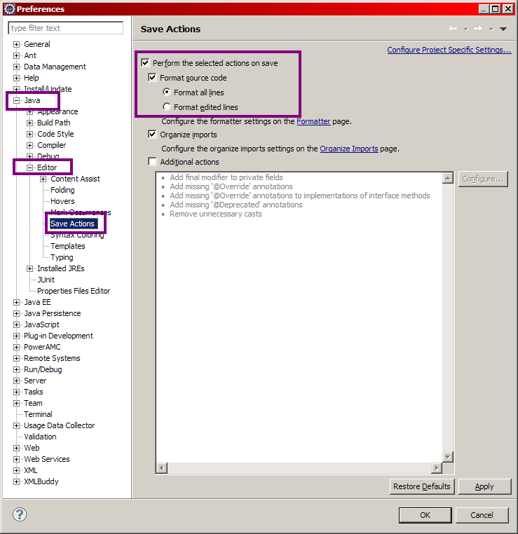 Formatage automatique.