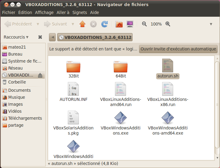 Lancez le programme autorun.sh