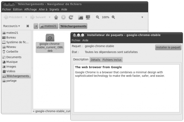 Installation manuelle d'un paquet .deb