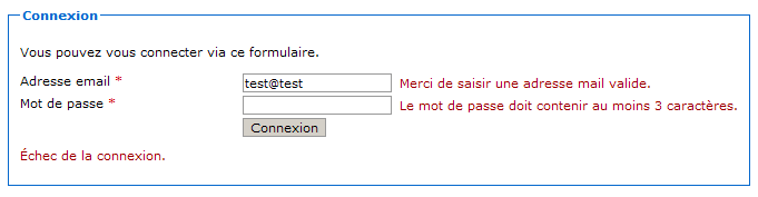 Échec de la connexion