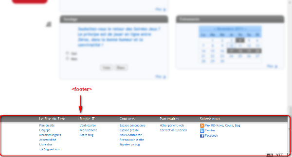 Pied de page du Site du Zéro