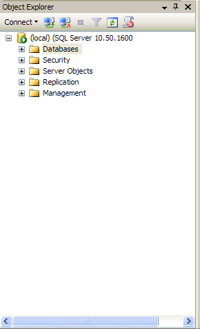 Le menu Object Explorer
