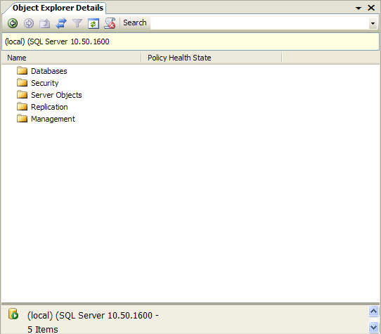 La fenêtre Object Explorer Details