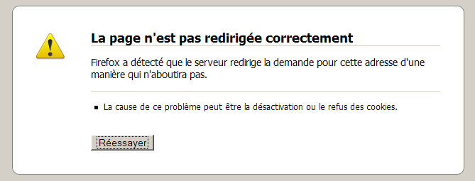 Échec de la restriction