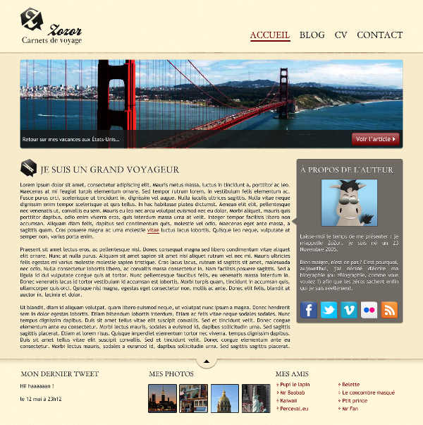 Le site web réalisé lors du TP