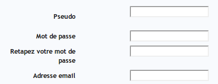 Un formulaire d'inscription