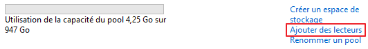 Ajout d'un disque au pool