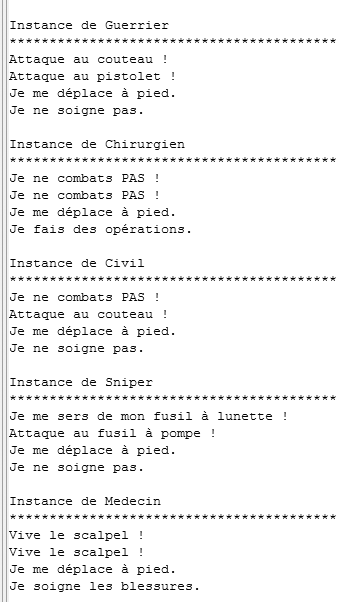 Résultat du test d'accessoires