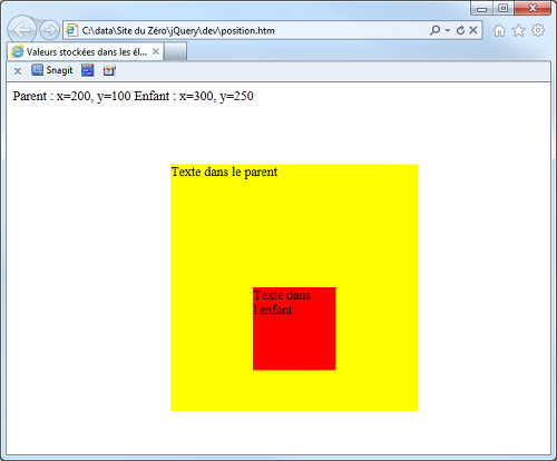Le code précédent a été modifié grâce à jQuery