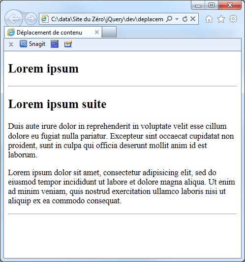 Le paragraphe d'identifiant #deux a été déplacé à la suite du paragraphe d'identifiant #un