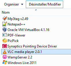 Désinstallation d'un logiciel