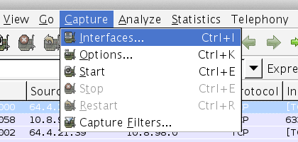 Capture interface Wireshark