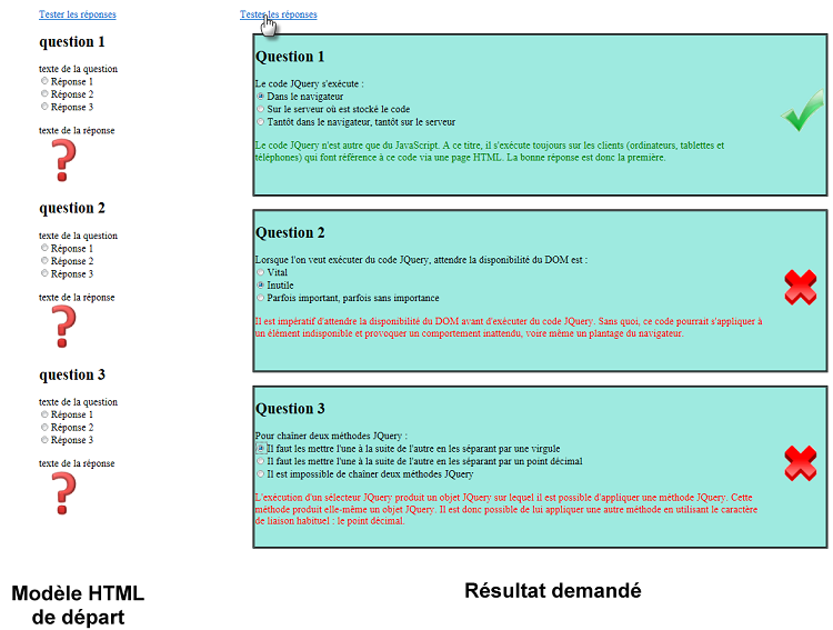 Voilà à quoi devra ressembler le QCM