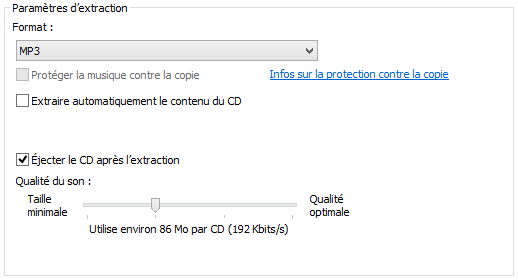 Choix du format et du niveau de compression