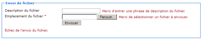 Envoi sans description ni fichier