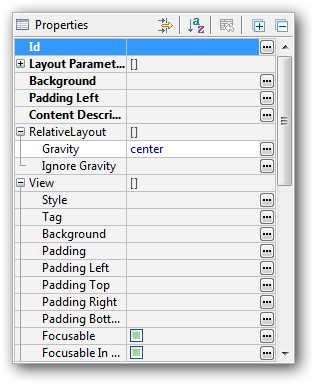 L'encart « Properties »