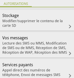 On vous montre les autorisations que demande l'application avant de la télécharger