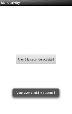 Un Toast affiche quel bouton a été pressé