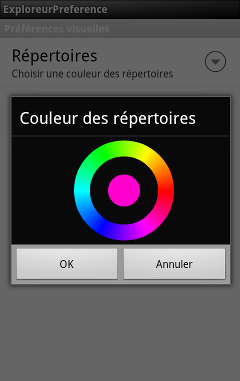 Il sera possible de modifier la couleur d'affichage des répertoires