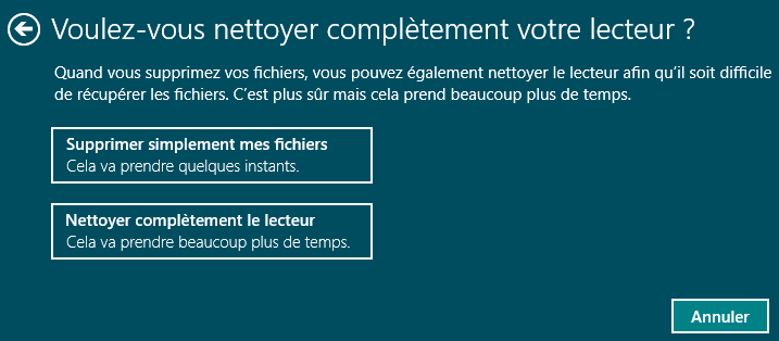 Deux façons de réinitialiser