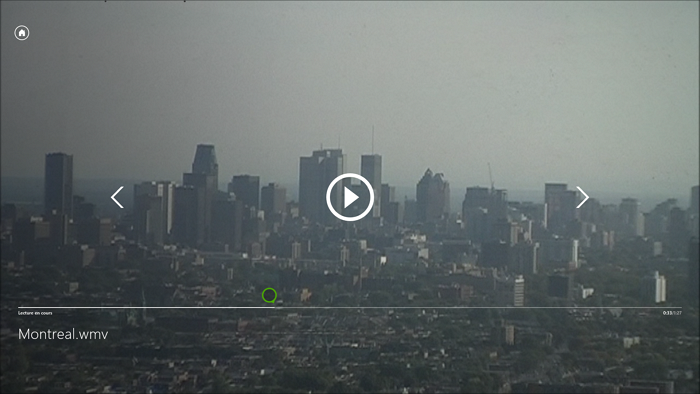 Lecture d'une vidéo avec l'application dédiée