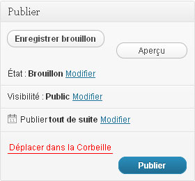 Bloc « Publier »