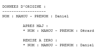 Mise à jour des données