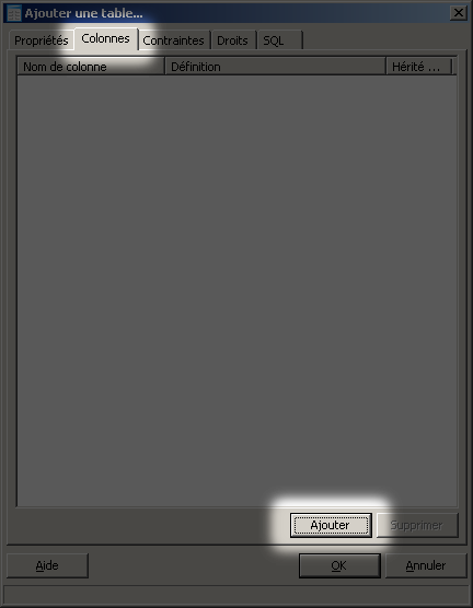 Ajout d'une colonne à la table