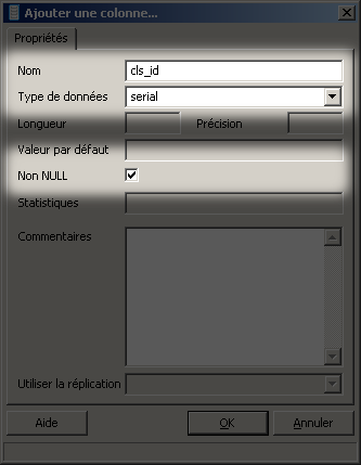 Ajout de la colonne cls_id