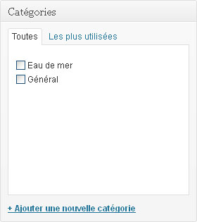Bloc « Catégories »