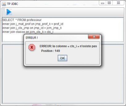 Erreur dans une requête