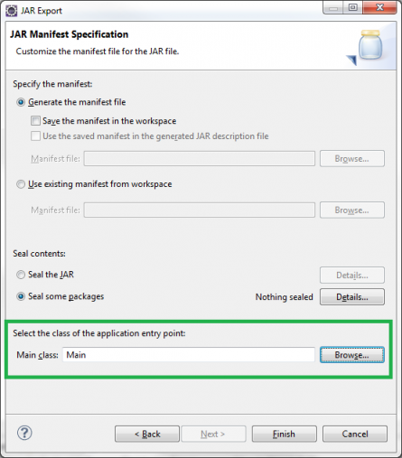 Choix du point de départ du programme