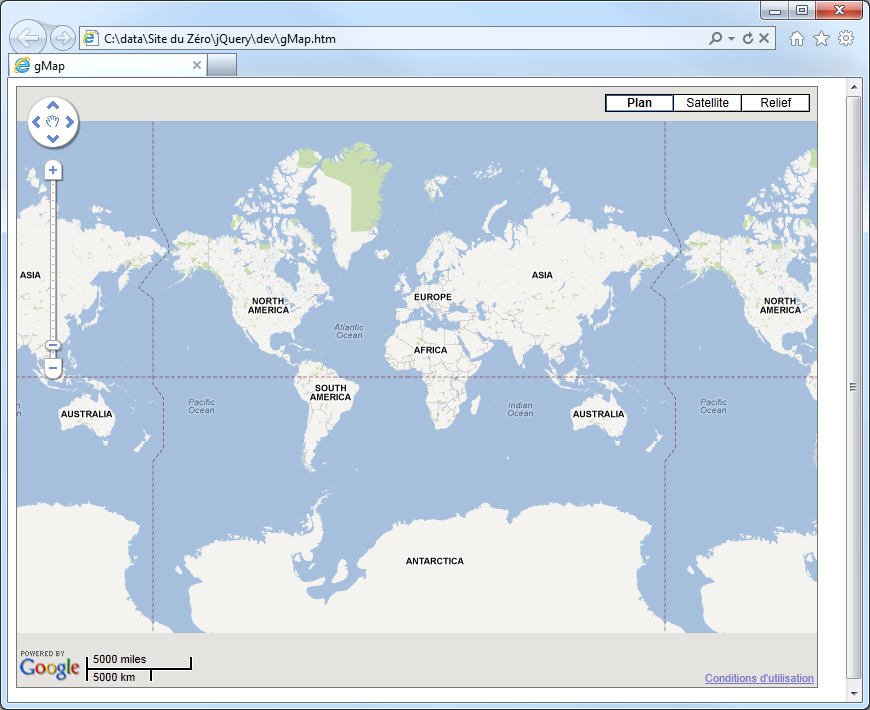 Une seule instruction permet d'afficher une carte